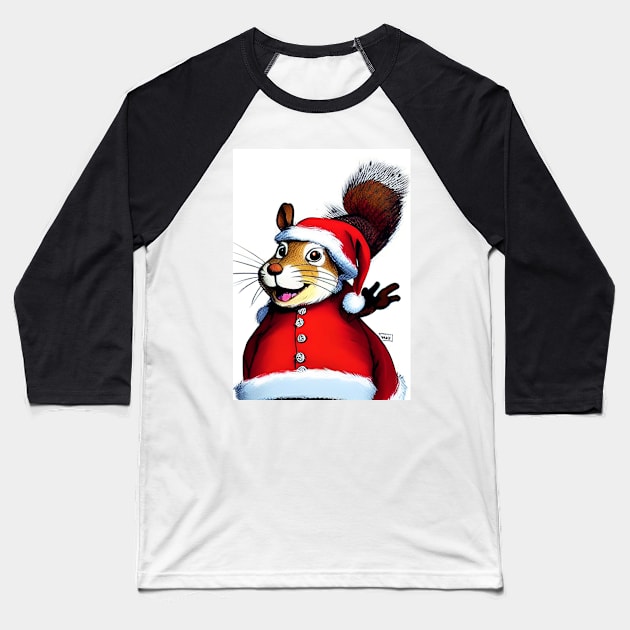 JOLLY SANTA CLAUS SQUIRREL Baseball T-Shirt by sailorsam1805